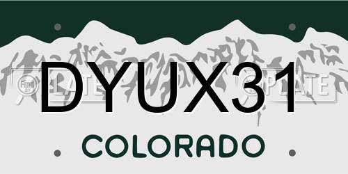 DYUX31 Colorado License Plate