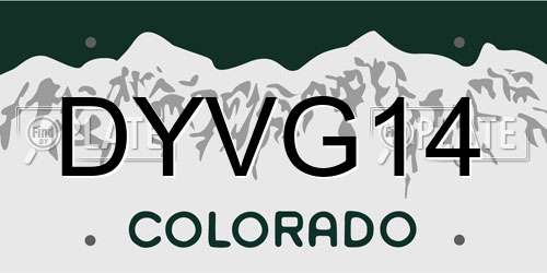 DYVG14 Colorado License Plate