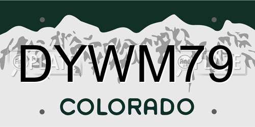 DYWM79 Colorado License Plate