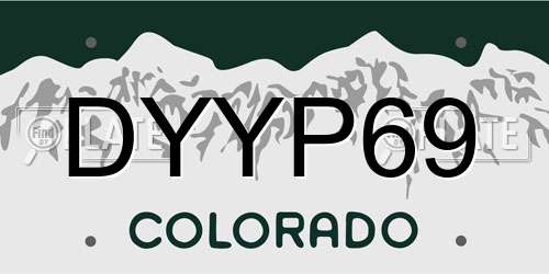 DYYP69 Colorado License Plate