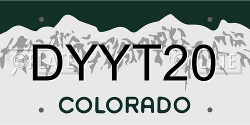 DYYT20 Colorado License Plate
