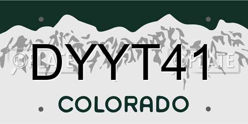 DYYT41 Colorado License Plate