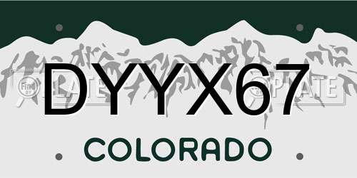 DYYX67 Colorado License Plate