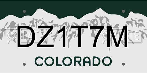 DZ1T7M Colorado License Plate