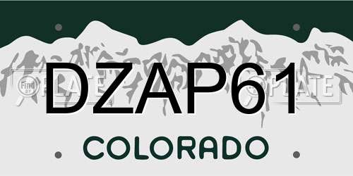 DZAP61 Colorado License Plate
