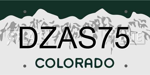 DZAS75 Colorado License Plate