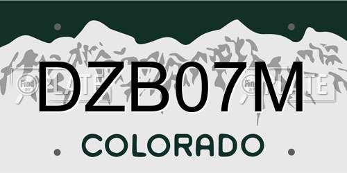 DZB07M Colorado License Plate