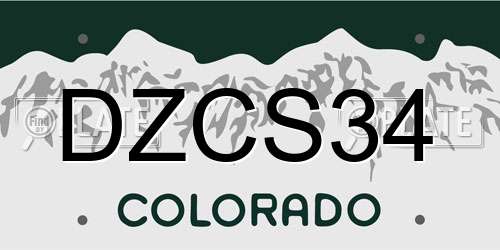 DZCS34 Colorado License Plate