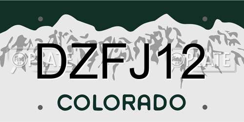 DZFJ12 Colorado License Plate