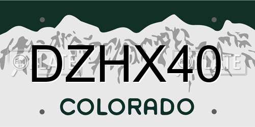 DZHX40 Colorado License Plate