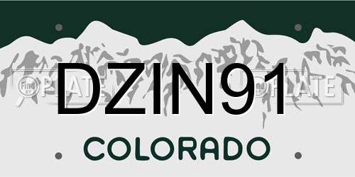 DZIN91 Colorado License Plate