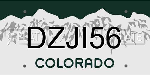 DZJI56 Colorado License Plate