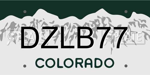 DZLB77 Colorado License Plate