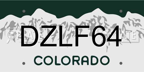 DZLF64 Colorado License Plate