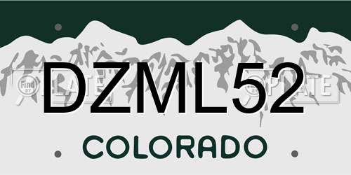 DZML52 Colorado License Plate