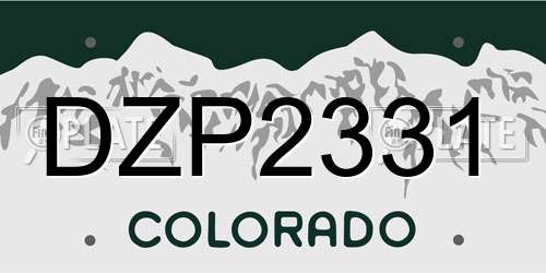 DZP2331 Colorado License Plate