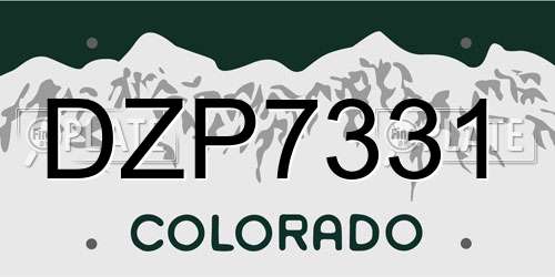 DZP7331 Colorado License Plate