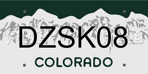 DZSK08 Colorado License Plate