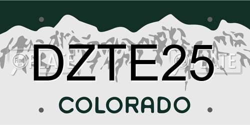 DZTE25 Colorado License Plate