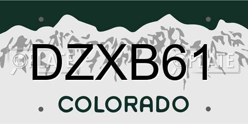 DZXB61 Colorado License Plate
