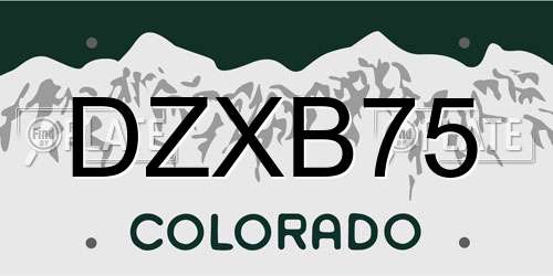 DZXB75 Colorado License Plate