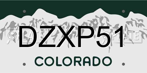 DZXP51 Colorado License Plate