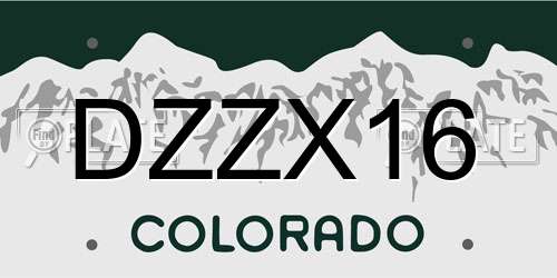 DZZX16 Colorado License Plate