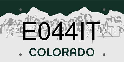 E044IT Colorado License Plate