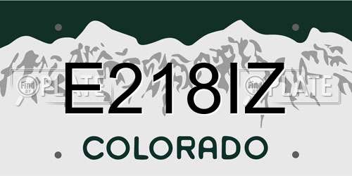 E218IZ Colorado License Plate