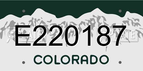 E220187 Colorado License Plate
