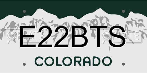 E22BTS Colorado License Plate