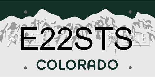 E22STS Colorado License Plate