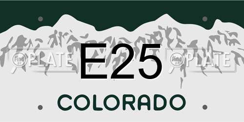 E25 Colorado License Plate