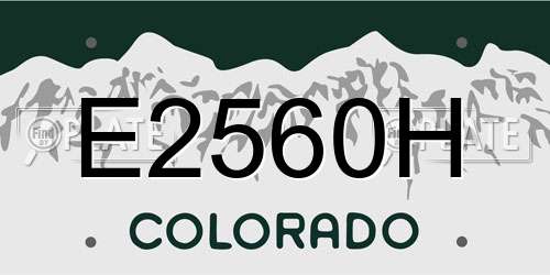 E2560H Colorado License Plate