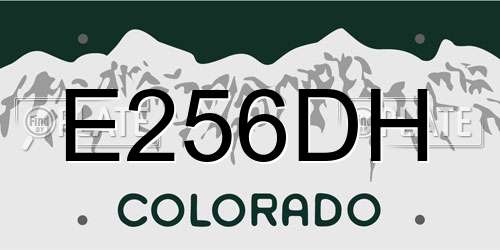 E256DH Colorado License Plate