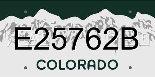 E25762B Colorado License Plate