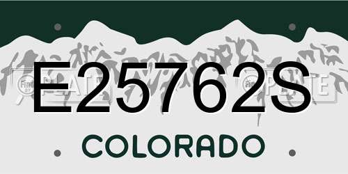 E25762S Colorado License Plate