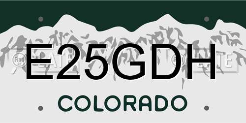 E25GDH Colorado License Plate