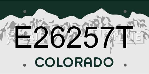 E26257T Colorado License Plate