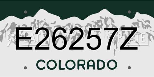 E26257Z Colorado License Plate