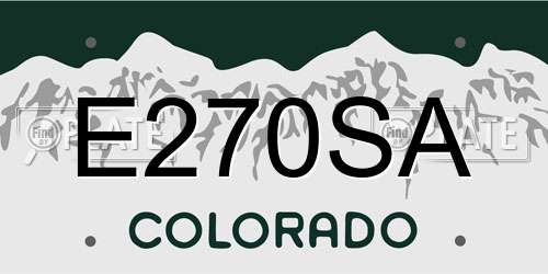 E270SA Colorado License Plate