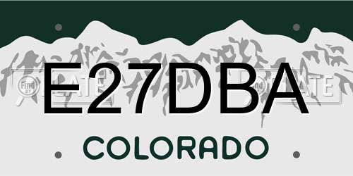 E27DBA Colorado License Plate