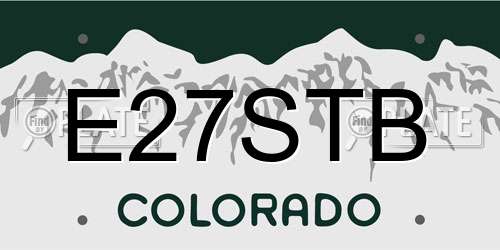 E27STB Colorado License Plate