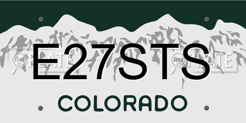 E27STS Colorado License Plate