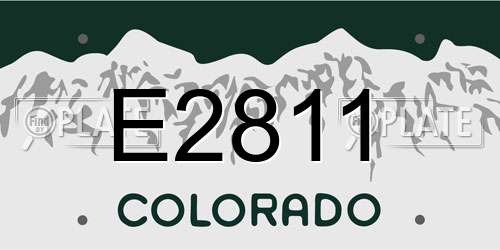 E2811 Colorado License Plate