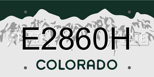 E2860H Colorado License Plate
