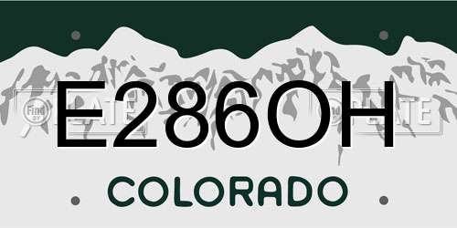 E286OH Colorado License Plate