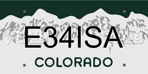 E34ISA Colorado License Plate