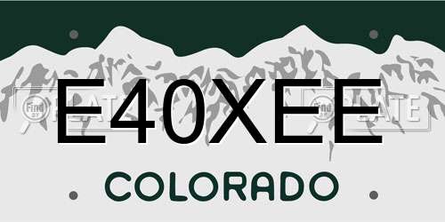 E40XEE Colorado License Plate