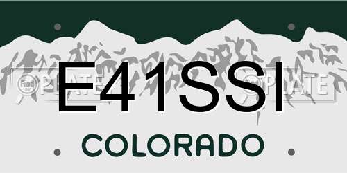 E41SSI Colorado License Plate